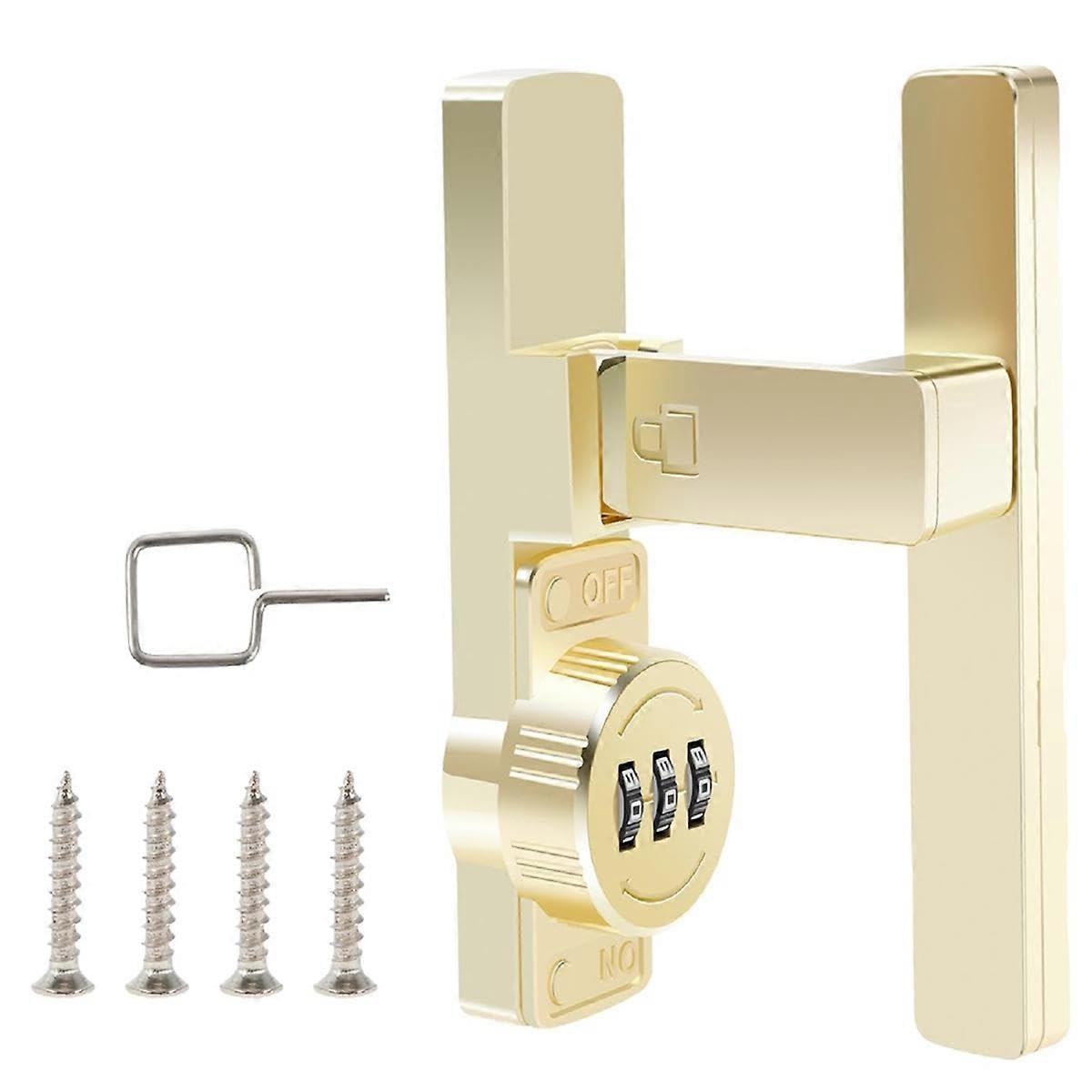 Joyhappst Image Color Barn Door Lock, Flip Latch Lock With 3 Digit Combination,90 Degree Sliding Door Password Locks (90)