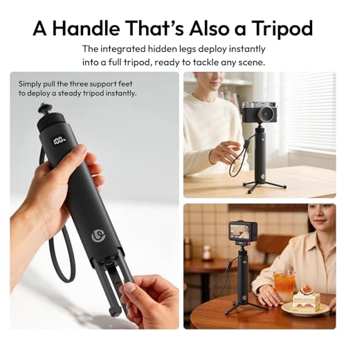 Image of ULANZI MA93 Battery Grip, 10000mAh Camera Handheld Battery Handle Grip | Grip with Hidden Tripod 360 Real-time LCD Display, Universal 1 /4'' Mount Interface for Action Cameras Power Stick Hand Grip