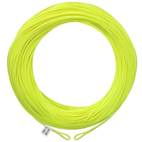 Maxcatch Fly Line with Two Welded Loops, Weight Forward Floating, 100FT, Multiple Colors, WF1F-WF9F, for Freshwater Fly Fishing (Fluo Yellow, WF8F-100FT)