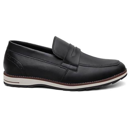 Sapato Social Masculino Oxford Mocassim Vicerinne Preto Sem Cadarços Elegante Homem Urbano Casual Slip On