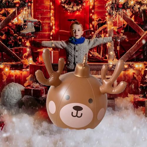 Boule gonflable cerf de Noël décorative pour cour d'école