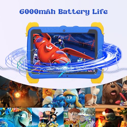 Image of C idea Tablet for Kids, 10 Inch Kids Tablet, Android 13 Child Tablets, 4GB RAM 64GB ROM, Learning Tablet for Children, 6000mAh, IWAWA Pre-Installed, Parental Control, Child Tablet for Boys, Girls-Blue
