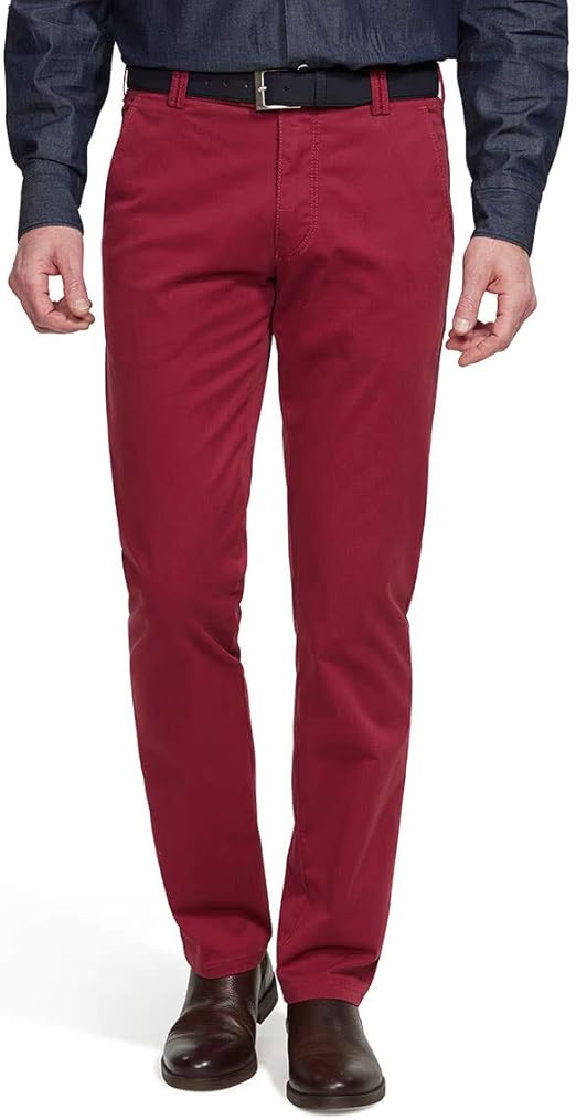 Angelico Pantalone rosso scuro tinto capo slim, pantaloni da Uomo, in  cotone elasticizzato, rosso