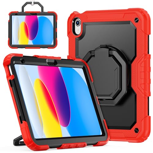 Housse iPad 11e génération 11" antichoc rouge haute résistance avec support