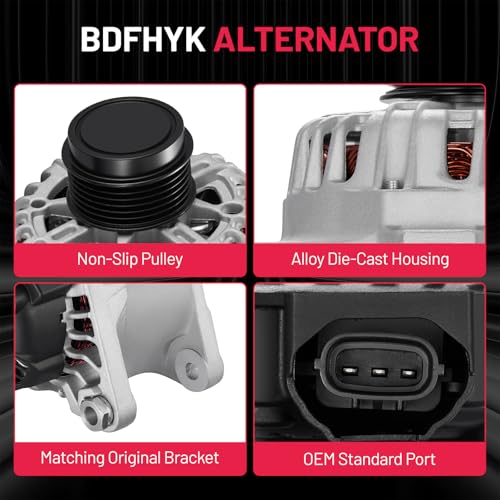 Image of BDFHYK Alternator Compatible with Hyundai Elantra /Elantra GT /Elantra Coupe 2011-2017 1.8L l4 /2.0L l4,Compatible with Kia Soul /Forte /Forte Koup /Forte5 2012-2016 2.0L l4 1.8L l4 Replace 11610 FG10T011