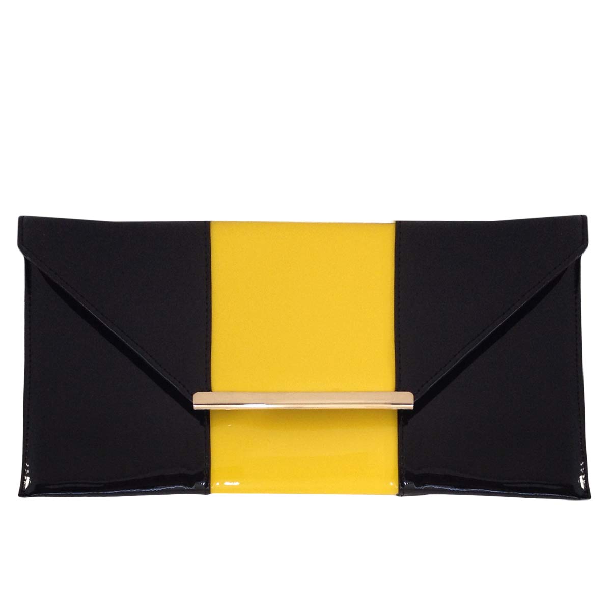 JNB Patent Color Block Envelop Clutch