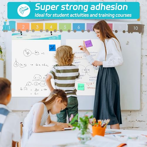 HCTBN Sticky Easel Pad, 25 in x 30 in, White, 30 Sheets/Pad, 4 Pads/Pack – Large Premium Self Stick Flip Chart Paper Super Sticking Power for Offices, Classrooms, Conference Rooms, & Training Centers