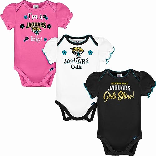 Image of Gerber NFL baby-girls Nfl Team 3 Pack Short Sleeve Onesie Bodysuit