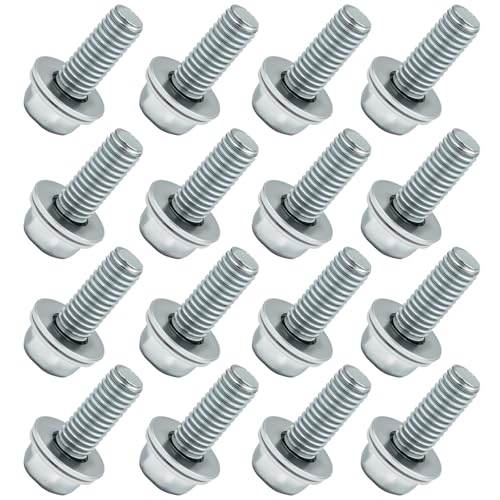 16PCS 100-1110 Header Bolts with Washers 3/8-16 UNC 1.00 Length Galvanised Silver Direct Upgrade for BBC & Ford V8