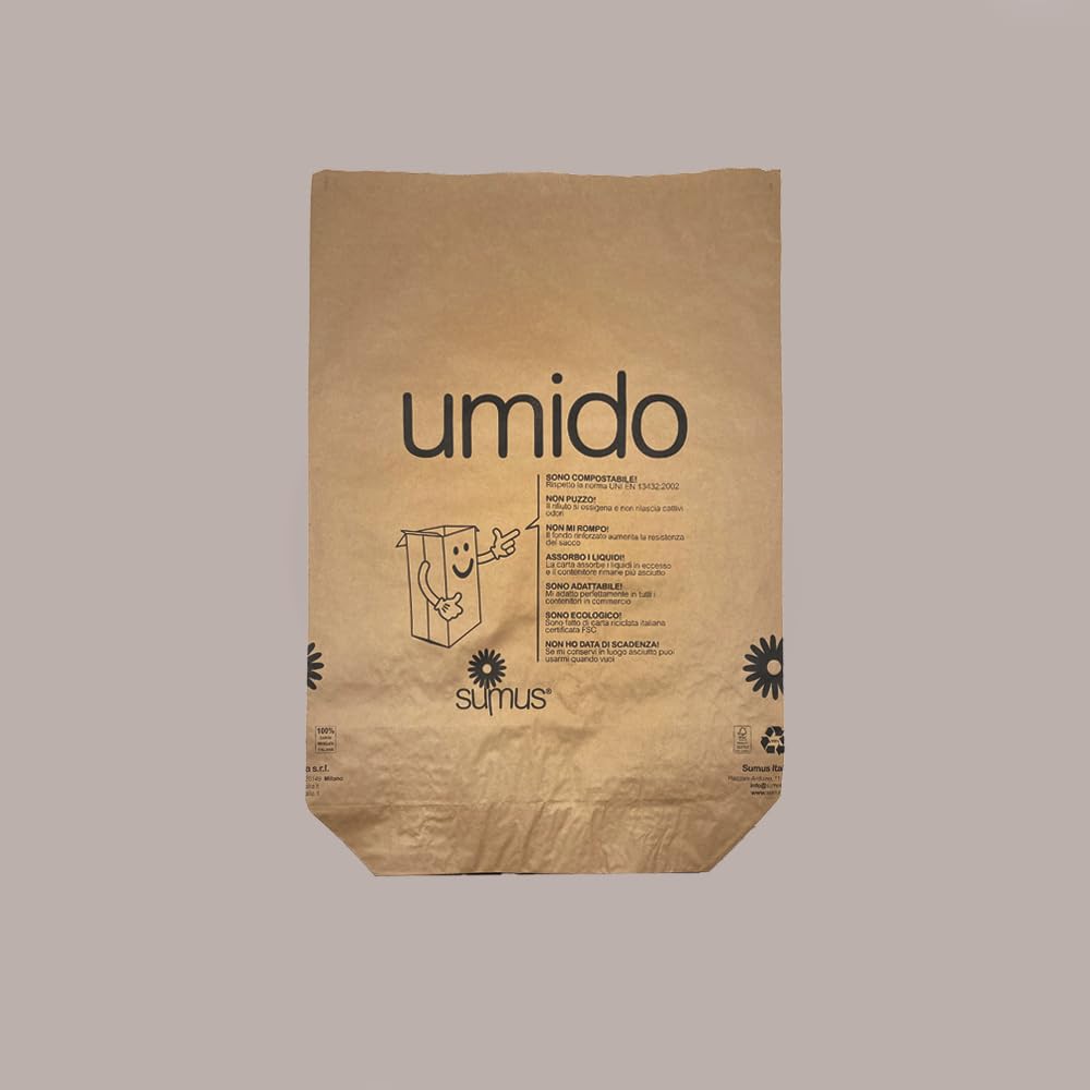 Sacchi Carta SUMUS per Raccolta Differenziata Umido Organico 60 Lt 60 Pezzi Lucgel