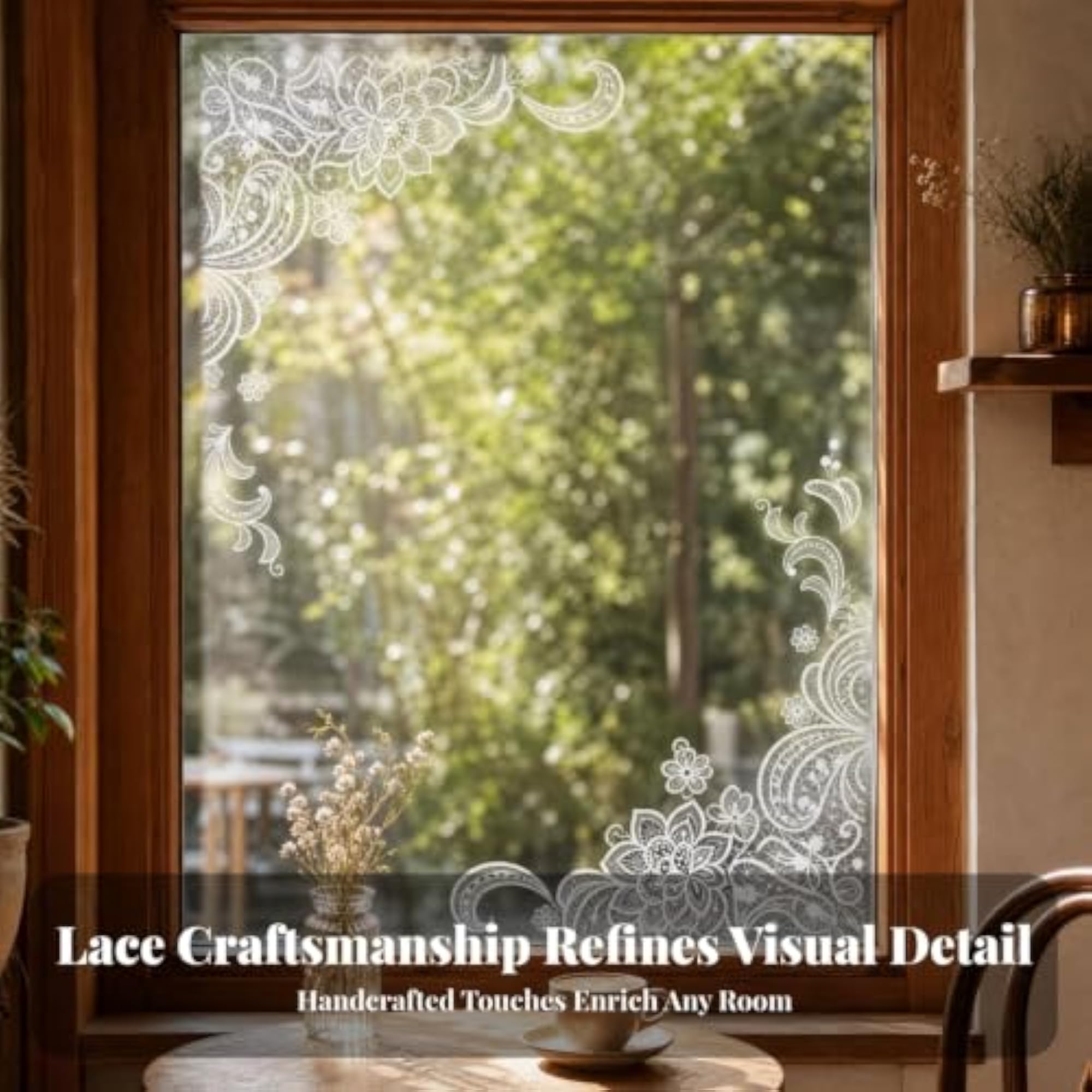 Ornamental Pattern Translucent Window Decal Peel and Stick
