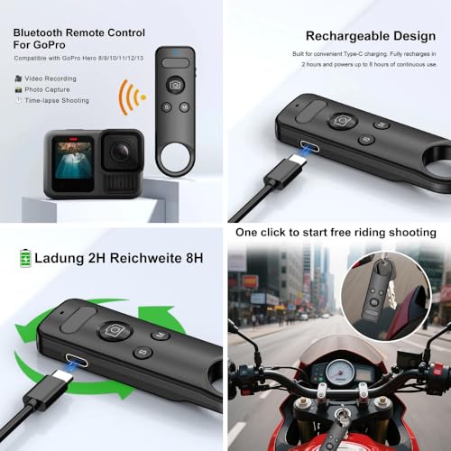 Image of Yantralay Bluetooth Remote for Action Cameras | Wireless Camera Controller for Insta 360 X5 /X4 /X3 GO 3 Ace Pro & Go pro Hero 13 /12 /11 | USB-C Rechargeable