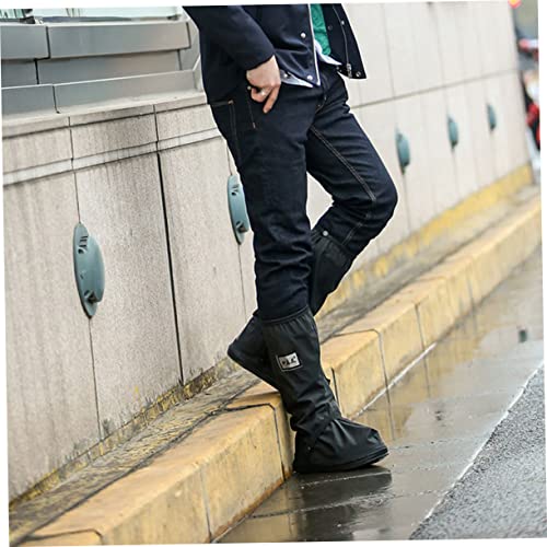 Cubiertas impermeables para calzado POPETPOP, reutilizables y antideslizantes, talla M, color negro, para actividades al aire libre en días de lluvia miniatura 6