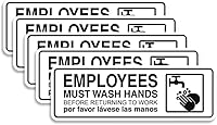 Vista 42 de Standard Employees Must Wash Hands - Letrero para puerta/pared, color negro, pequeño