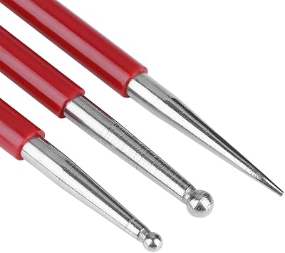 Stylus for Embossing Modeling Spoon Stylus Leather 1662 3Pcs Handmade Leather Plastic and Rubber Printing Press Wipers Rub Tool Set