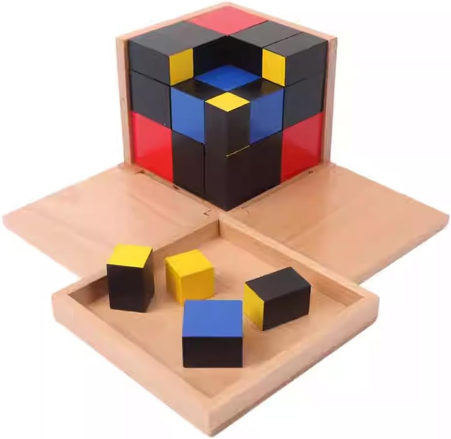 Montessori Binomial & Trinomial Cube Set, Sensorial Math Material