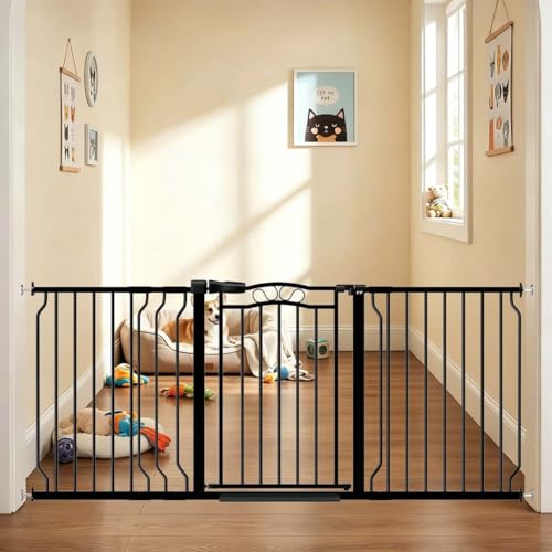 Fairy Baby 62.5"-71.6" Extra Wide Baby Gate Pressure Mount, Long Large Dog Gate…