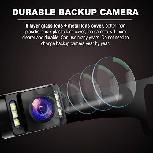 Glk Car Rear View Backup Camera Hd License Plate Backup Camera With Wide View Angle 6 Led Night Vision Waterproof Front & Back Up Camera, Guide Line On/Off #TOP1