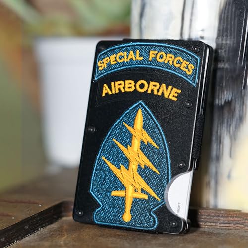 Slim Wallet With Money Clip, Us Army Special Forces Army Military Metal Wallet With Engraved Clip Veteran Tactical Minimalist Card Holder With Money Clip, Metal Waterproof Wallet, Gift Card Holder2
