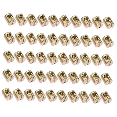 STOBAZA Furniture Connecting Nuts 55pcs Cross Dowel Barrel Nuts Slotted for Crib Chairs