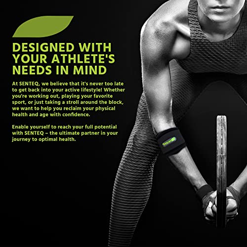 Senteq Tennis Elbow Brace, Elbow Brace For Tendonitis And Tennis Elbow With Neoprene Wraps, Comfortable Golfers Elbow Straps Band, Adjustable Tennis Elbow Brace For Men & Women (Black, Pack Of 2) #TOP4