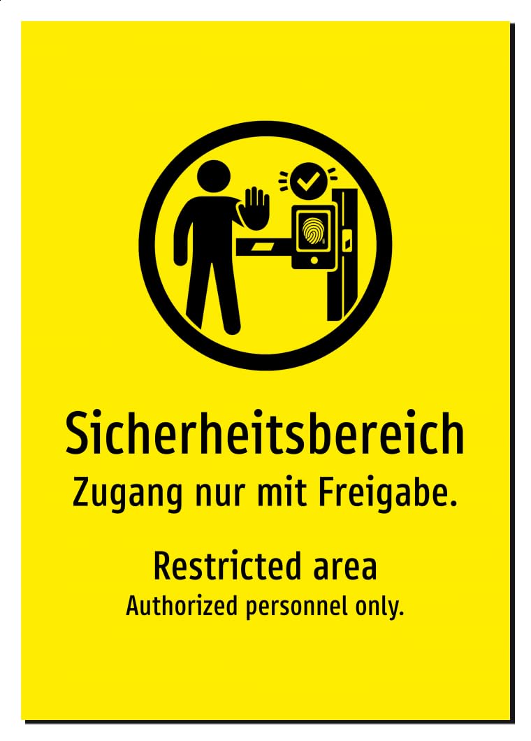 48488-DEEN-S-08 | Sicherheitsbereich Schild | Deutsch Englisch