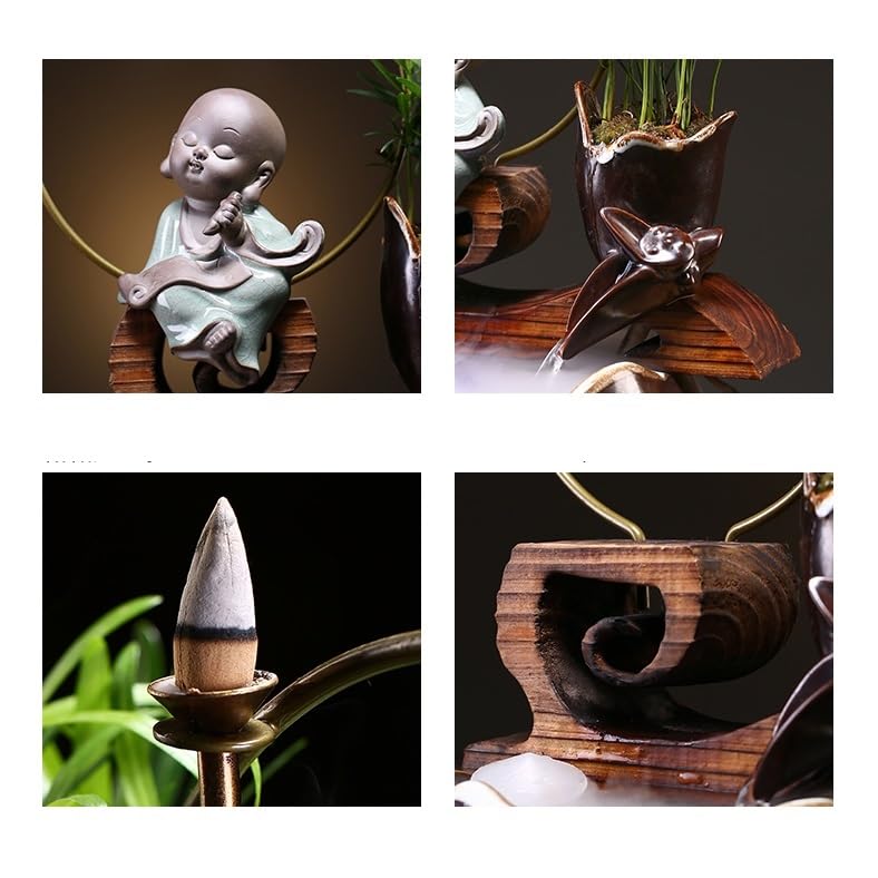 Fuente de Cascada, Fuente de sobremesa, Paisaje Chino, Adornos de Agua, Oficina, Porche, Fuente de Escritorio, decoración Creativa Zen para el hogar y la Oficina