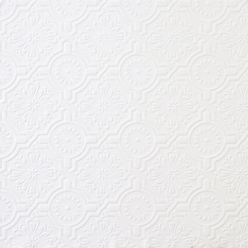 Brewster 148-32817 Victorian Tin Ceiling Paintable Wallpaper, White by Brewster - Used condition - US$23.48