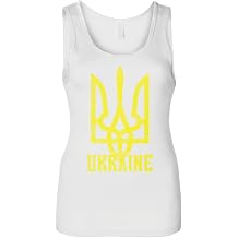 Cybertela Women's Ukrainian Coat of Arms Ukraine Flag Pride Juniors Tank Top