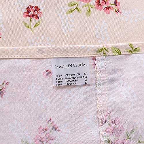 Fadfay Pink Rose Floral Duvet Cover Set Twin Xl Romantic Shabby Floral Bedding Elegant Vintage Farmhouse Bedding 100% Cotton Ultra Soft Comforter Cover Set With Zipper Closure 3Pcs, Twin Xl Size #TOP7