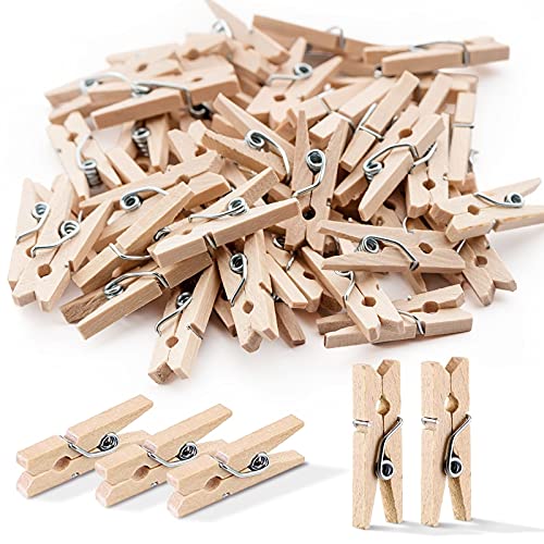 Mini-Clothespins-Mini-Clothes-Pins-for-Photo-Natural-Wooden-Small-Picture-Clips-for-Crafts-1-Inch-100-PCS-Tiny-Pegs-with-Jute-Twine-String-Decorative-Wood-Clips-for-Wall-Hanging-Pictures