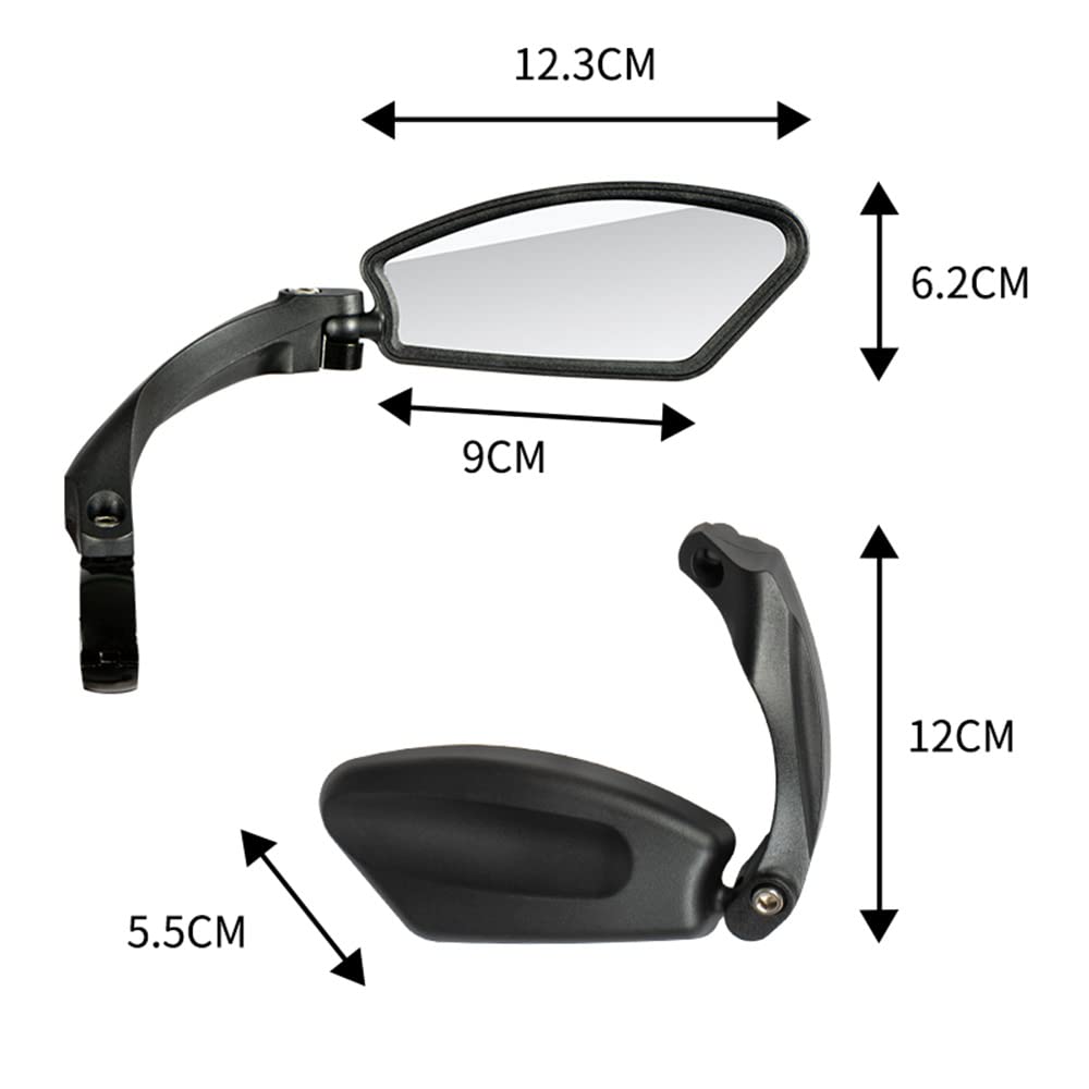 Fahrradspiegel, Fahrrad, breiter Bereich, Rückblick-Reflektor, verstellbar, Links, Roller, E-Bike-Spiegel, Fahrradlenker, Rückspiegel, Fahrradspiegel (Reflektor Links, E