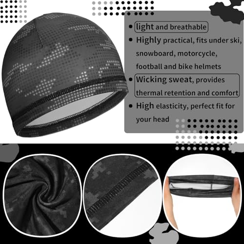 Image of Boao 6 Pieces Cooling Skull Caps Helmet Hard Hat Liner Sweat Wicking Running Beanie Cycling for Men Women