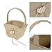 Vintage Rustic Flower Girl Basket with Wooden Heart Decoration Wedding Supplies
