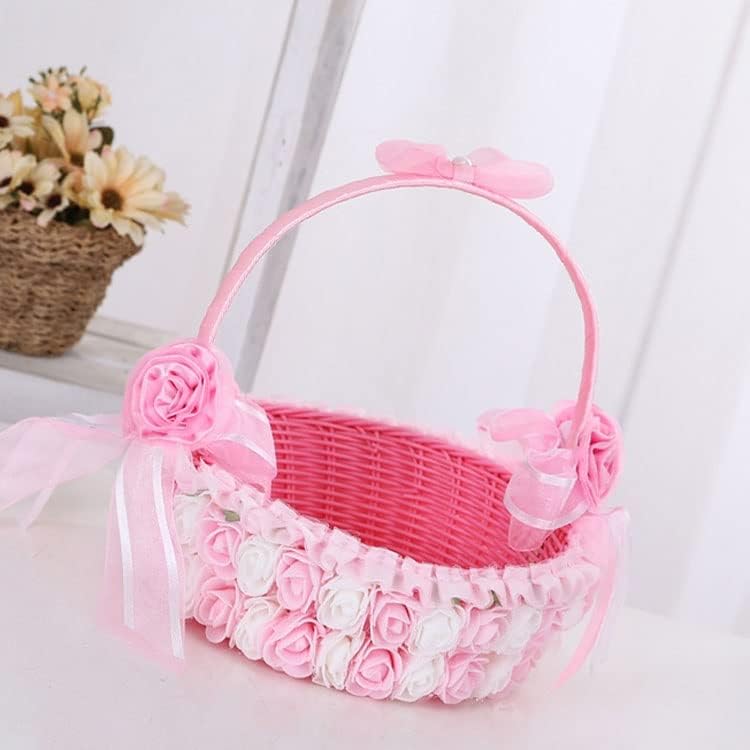 HBJWOV Wedding Lace Flower Baskets, Festive Candy, Hand-woven Storage, Ornaments, Diy