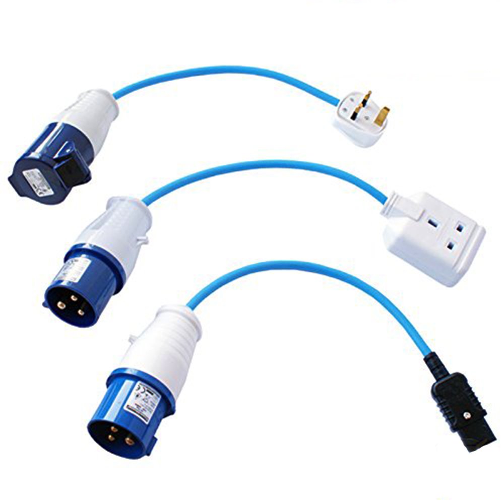 Leaderman Blue Pat Test Adaptor Set Ldm230-A2-230Volt 16Amp Plug, Socket And Power Lead Hook-Up Set