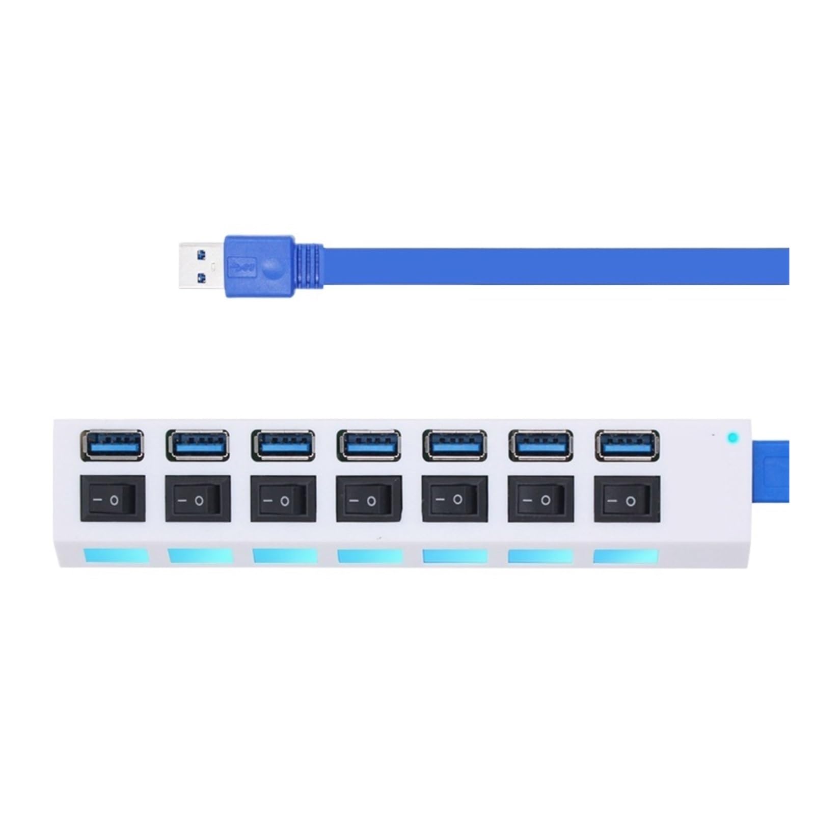 Hub USB 3.0 Ad Alta Velocità 4/7 Porte Switch Multipli Utilizzare L'adattatore Di Alimentazione Extender For PC Portatile Capacità Di Ricarica Rapida(7 Port White)