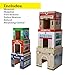 6 Wooden Stacking City Buildings - Nesting Community Helpers Building Boxes - Wood Sorting Cubes Town Play Set for Mats, Toy Cars and Trains - Educational Preschool Track Accessories Learning Toddler