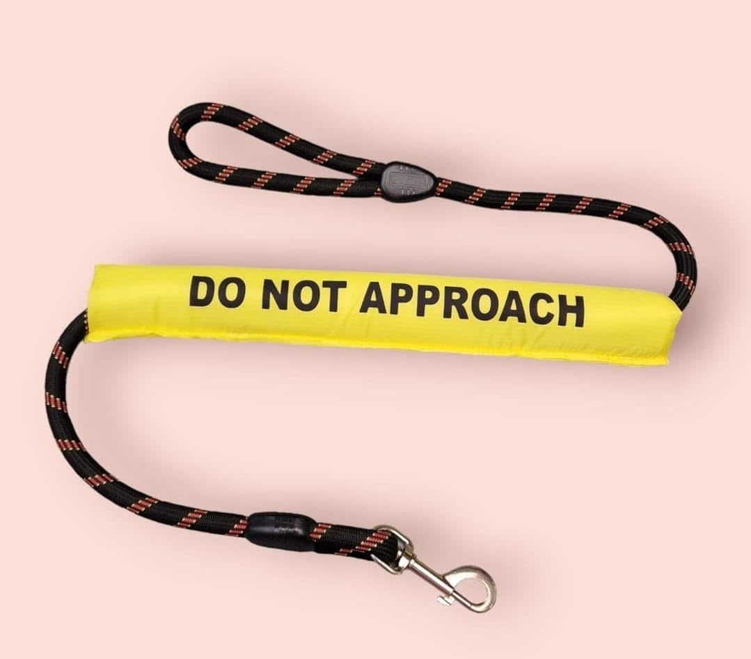 Do not approach, dog lead sleeve cover wrap, colour choices (pink)