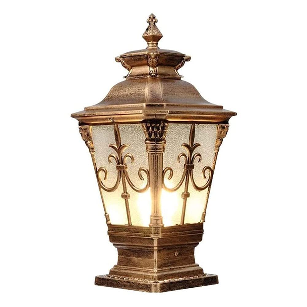 Lanterne sur pilier E27 extérieure en aluminium style vintage et étanche IP65 pour jardin