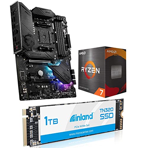 Micro Center AMD Ryzen 7 5800X 8 Core 16-Thread CPU Bundle with MSI MPG B550 Gaming Plus Gaming Motherboard and Inland 1TB Gen3 M.2 SSD