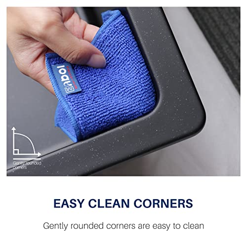 Black Kitchen Sink - Enbol 31"X18" Granite Composite Undermount Kitchen Sink Double Bowl 10" Deep Sink Gds-3118-B #TOP5