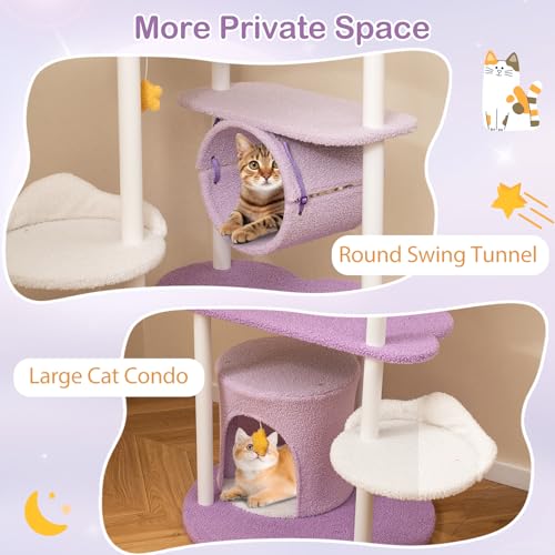 Árbol para Gatos PETSITE 62 pulgadas Fiesta de Luna y Estrellas miniatura 6