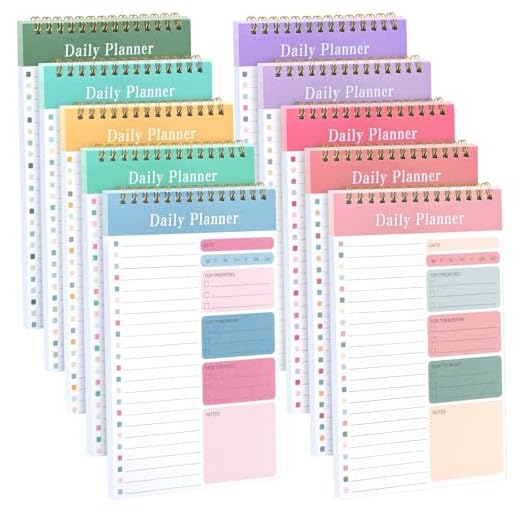 LABUK 10 Pack Daily To Do List Notebook 5" x 8" Daily Planner 30 Sheets Spiral to Do List Notebook for Classroom Office Plan Work Schedule Checklist