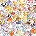 Luyoaozy 60pcs Slime Charms Cute Set for Crafts, Resin Charms Set Ornament Scrapbooking,3D Flatback Cute for Embellishments Scrapbook and Mini Decorations (Multi-Colors)