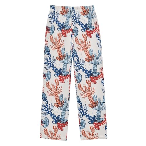 ZZKKO Lobster Polka Dots Striped Boys Pants for Kids Jogger Pants with Pockets S-XL