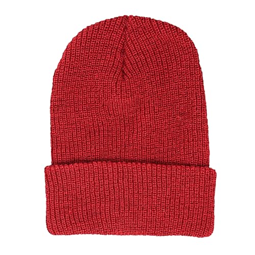 M MCGUIRE GEAR Warm Wool Military GI Watch Cap, 100% Wool US Made Tactical Beanie, Winter Hat for Men and Women - One Size (Red)
