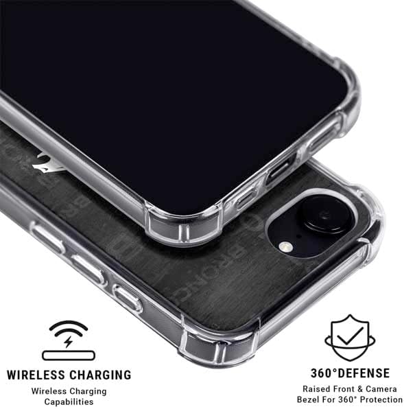 Skinit Clear Phone Case Compatible with iPhone 16e - Officially Licensed NFL Denver Broncos Black & White Design