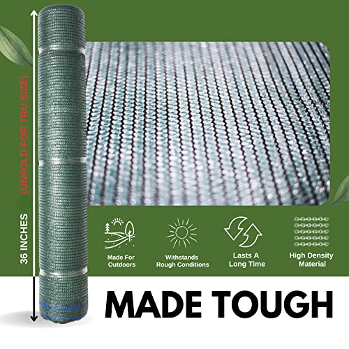 WindscreenSupplyCo 5\'10\" x 100 ft 60% Shade Cloth Roll for Covering Garden, Greenhouse, Patio, Canopy (Green)