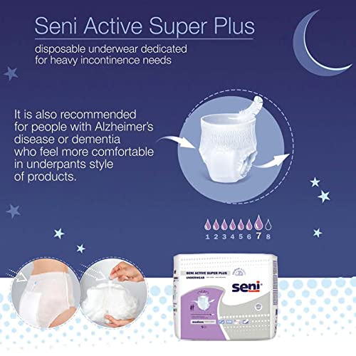 Seni Active Super Plus Disposable Underwear Pull On with Tear Away Seams Small, S-SM22-AP1, Heavy, 88 Ct